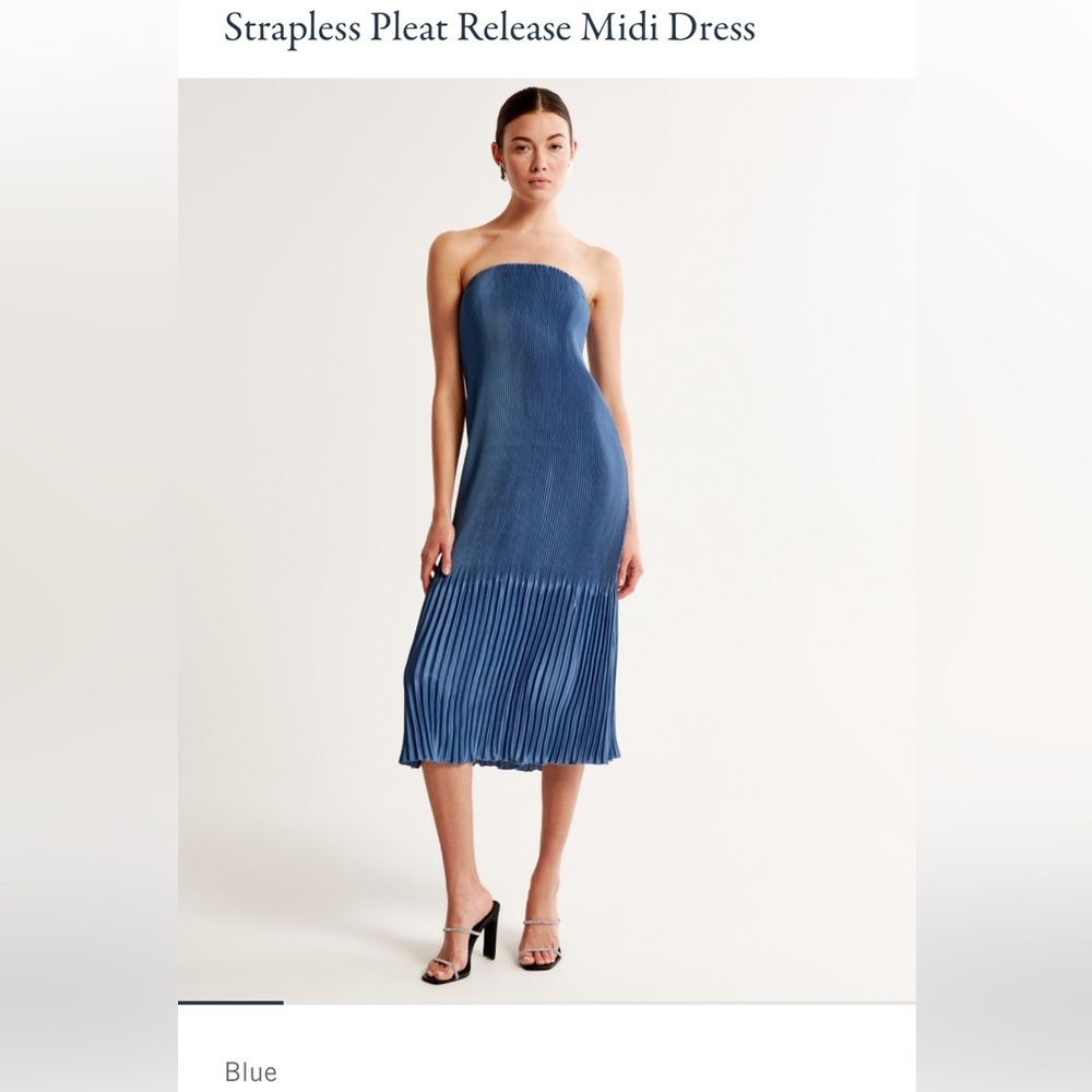 Strapless Pleat Release Midi Dress NWOT